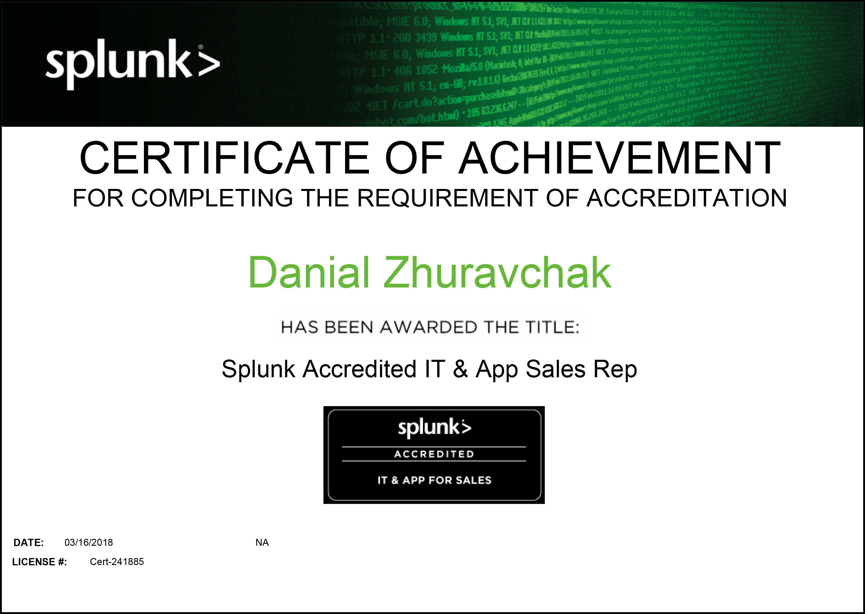 splunk software license inventory