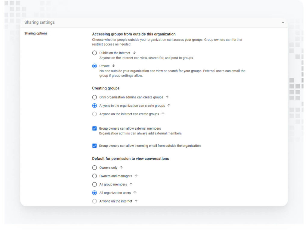 Google Groups setup 