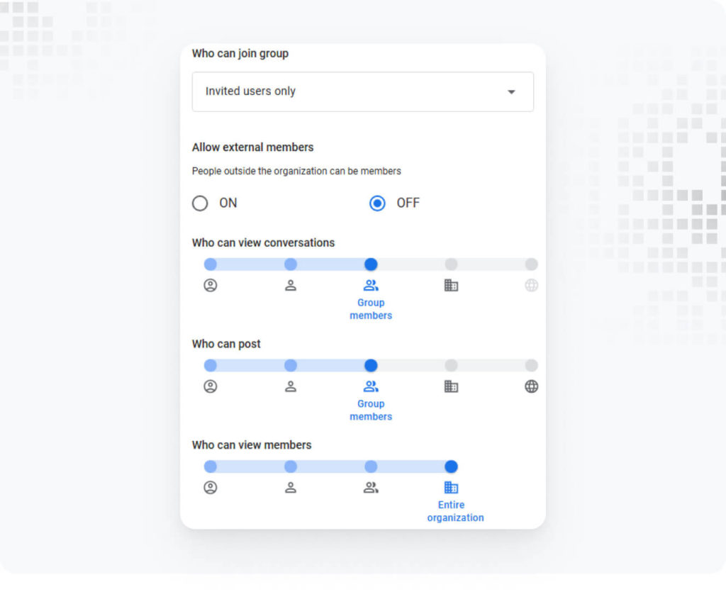 Group settings 