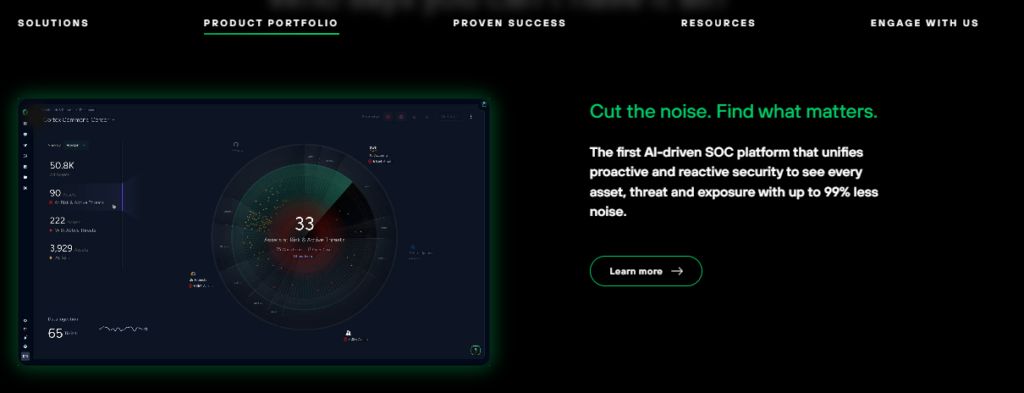 Palo Alto Cortex AI-driven SOC console reducing 50.8K alerts to 33 prioritized active threats