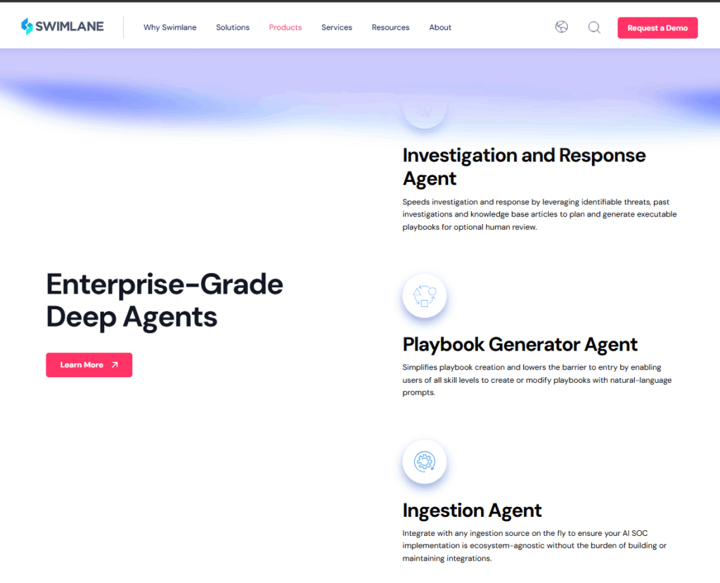 Swimlane Turbine enterprise deep agents for investigation, playbook generation, and data ingestion automation