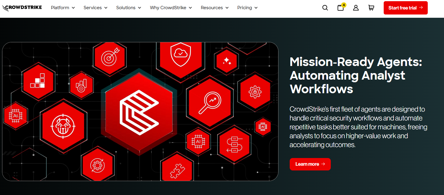 CrowdStrike Falcon mission-ready AI agents automating analyst workflows for critical security operations tasks