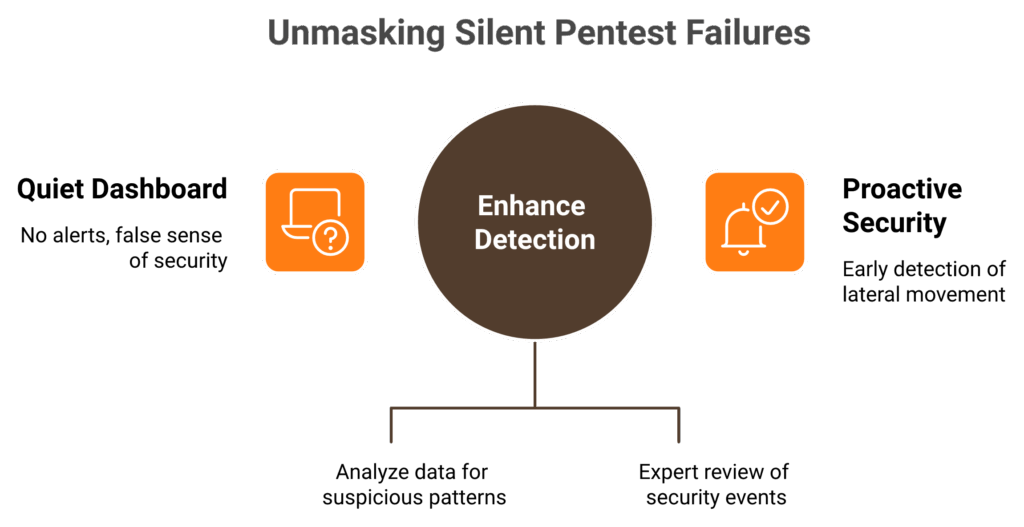 Quiet security dashboard during a pentest reframed as an MDR detection failure
