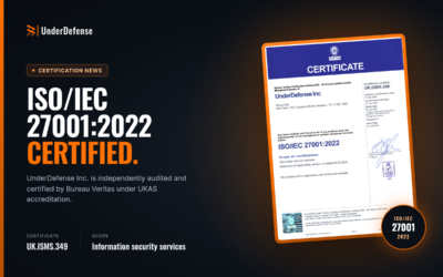 UnderDefense Inc. Achieves ISO/IEC 27001:2022 Certification