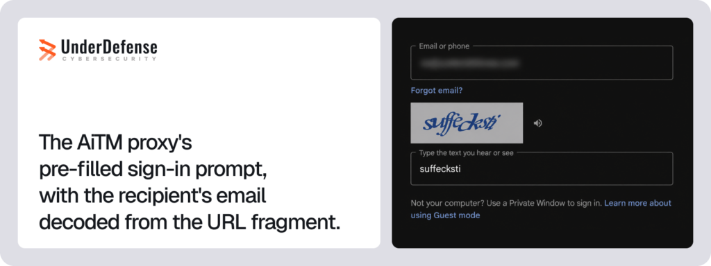 AiTM proxy's sign-in prompt