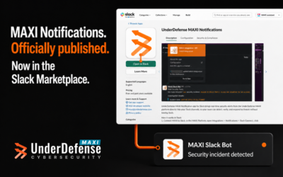 UnderDefense MAXI Notifications – Officially Published in the Slack Marketplace