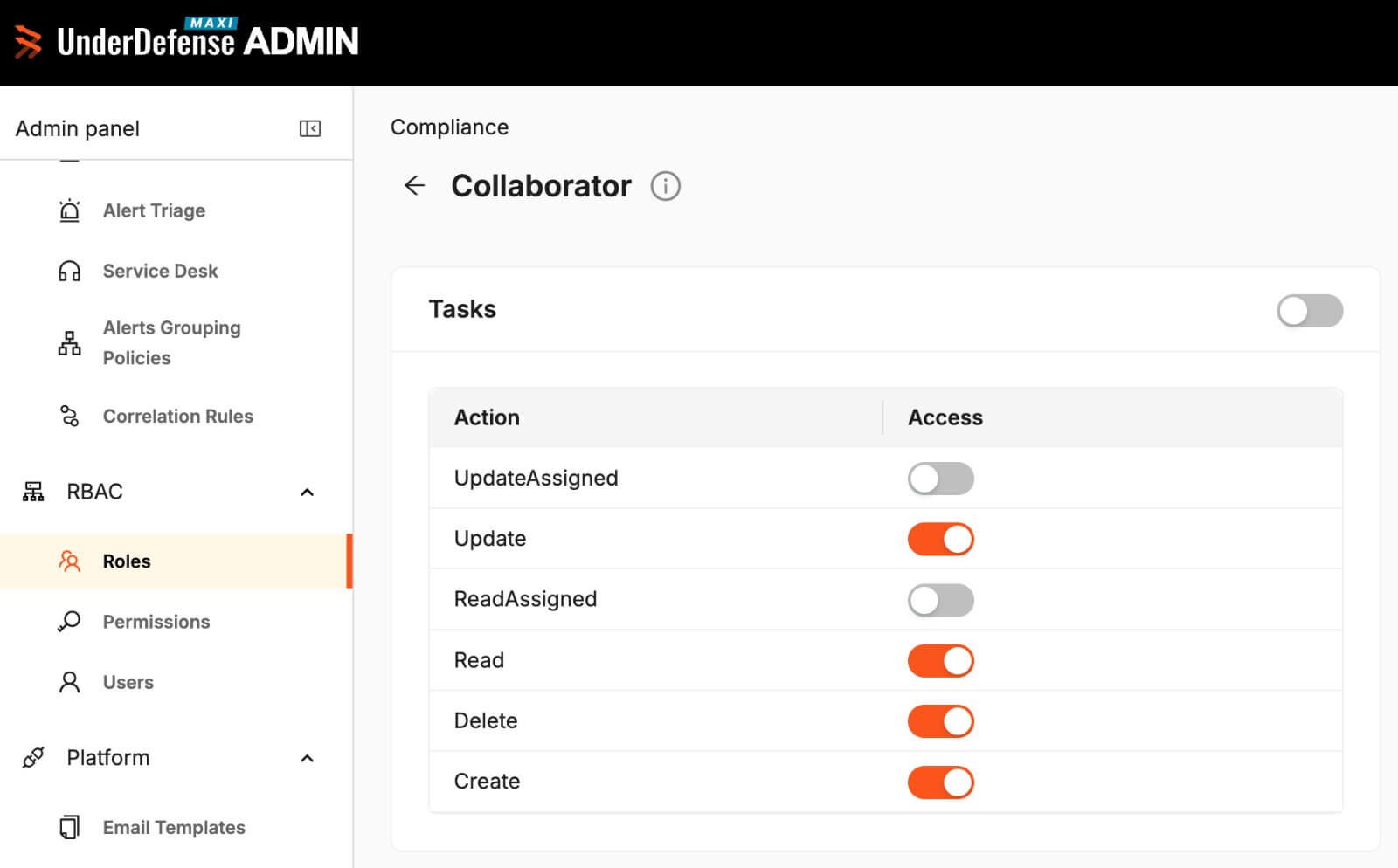 Role permissions